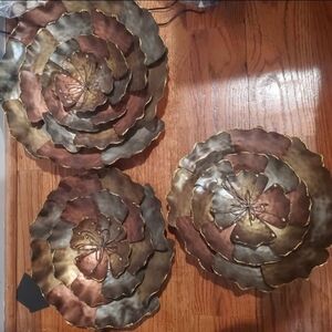 Metallic Wall Flower Art Set